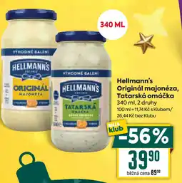 Billa Hellmann's Originál majonéza, Tatarská omáčka nabídka