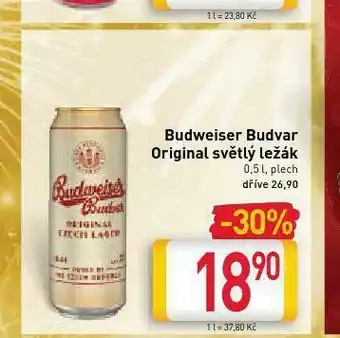 Billa Pivo budweiser budvar originál světlý ležák nabídka