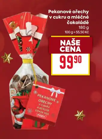 Pekanové ořechy v cukru a mléčné čokoládě