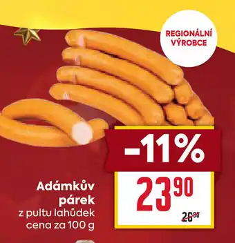 Billa Adámkův párek nabídka