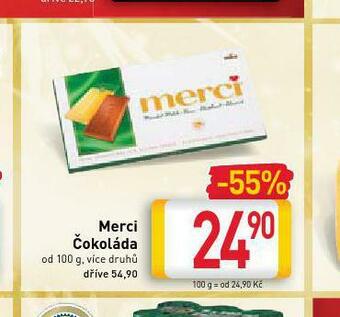 Billa Merci čokoláda nabídka