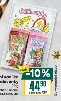 Billa Vánoční nadílka - omalovánky nabídka