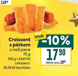 Billa Croissant s párkem nabídka