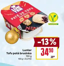 Billa Lunter Tofu paté brusinka nabídka