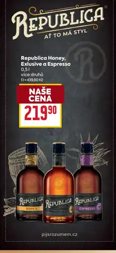 Billa Republica Honey, Exlusive a Espresso nabídka