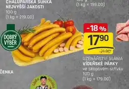 Flop VÍDEŇSKÉ PÁRKY ve skopovém střívku 100 g nabídka