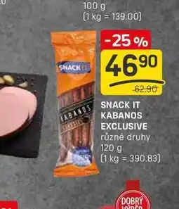 Flop SNACK IT KABANOS EXCLUSIVE různé druhy 120 g nabídka