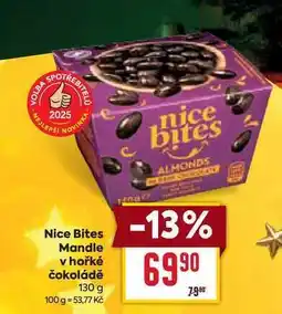 Billa Nice Bites Mandle v hořké čokoládě 130 g nabídka