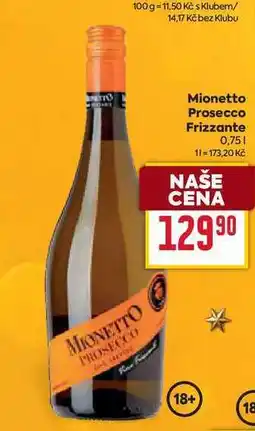 Billa Mionetto Prosecco Frizzante 0,75l nabídka