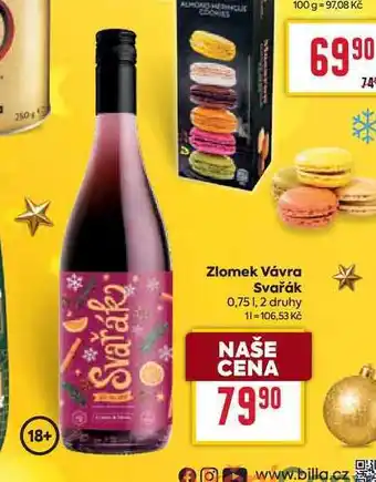 Billa Zlomek Vávra Svařák 0,75l nabídka