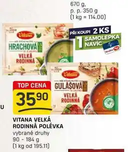 Flop VITANA VELKÁ RODINNÁ POLÉVKA vybrané druhy 90-184 g nabídka