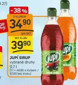 Flop JUPÍ SIRUP vybrané druhy 0,7l nabídka