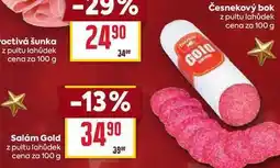 Billa Salám Gold z pultu lahůdek cena za 100g nabídka