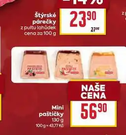 Billa Mini paštičky 130 g nabídka