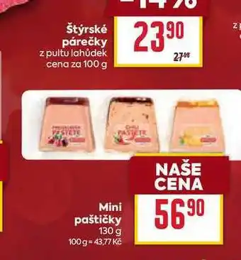 Billa Mini paštičky 130 g nabídka