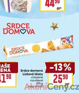 Billa Srdce domova Listové těsto chlazené rozválené 275 g nabídka