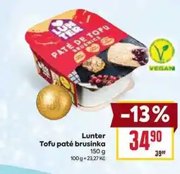 Billa Lunter Tofu paté brusinka 150 g nabídka