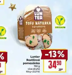 Billa Lunter Rostlinná pomazánka 150 g nabídka
