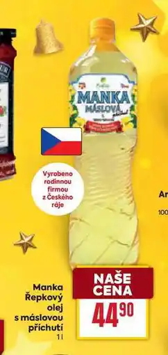 Billa Řepkový olej s máslovou příchutí 1l nabídka