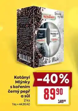 Billa Mlýnky s kořením černý pepř a sůl 2 ks nabídka