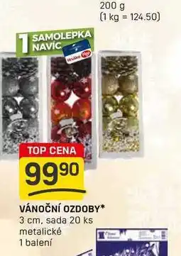 Flop VÁNOČNÍ OZDOBY 3 cm, sada 20 ks metalické 1 balení nabídka