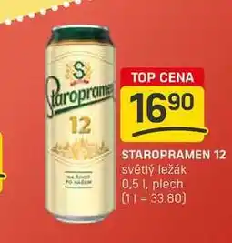 Flop STAROPRAMEN 12 světlý ležák 0,5l, plech nabídka