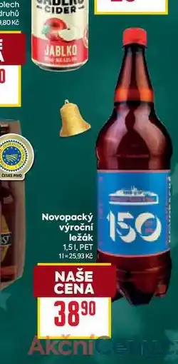 Billa Novopacký výroční ležák 1,51, PET nabídka