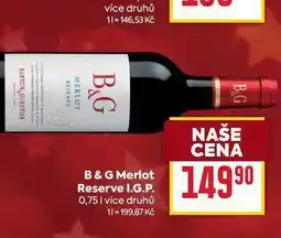 Billa B & G Merlot Reserve I.G.P. 0,75l nabídka