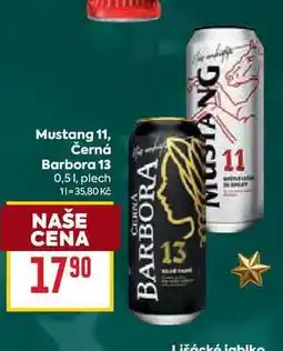 Billa Mustang 11, Černá Barbora 13 0,51, plech nabídka