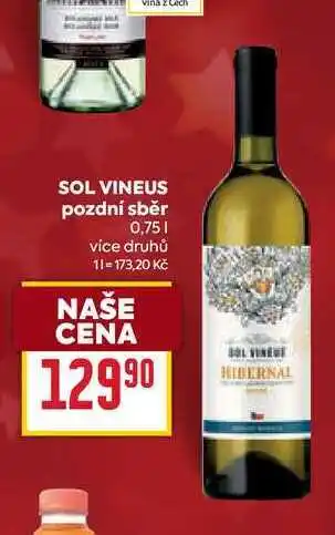 Billa SOL VINEUS pozdní sběr 0,75l nabídka