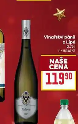 Billa Palava Vinařství pánů z Lipé 0,75l nabídka