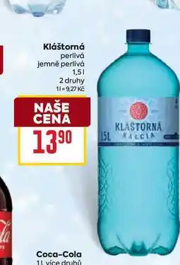 Billa Kláštorná perlivá jemně perlivá 1,5l nabídka