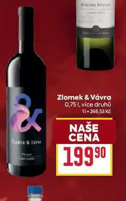 Billa Zlomek & Vávra 0,75l nabídka