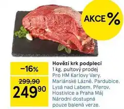 Tesco Hovězí krk podplecí, 1 kg, pultový prodej nabídka