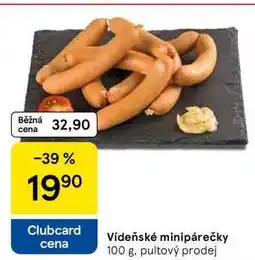 Tesco Vídeňské minipárečky, 100 g nabídka