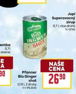 Billa Pfanner Bio Ginger shot 0,15l nabídka