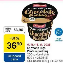 Tesco Ehrmann High Protein pudding, 200 g, více druhů nabídka