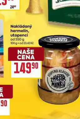 Billa Nakládaný hermelín, utopenci od 550 g nabídka