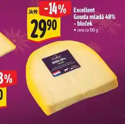 Albert Excellent Gouda mladá 48% - bloček 100 g nabídka