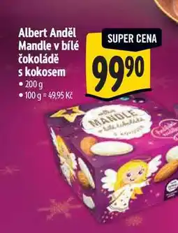 Albert Albert Anděl Mandle v bílé čokoládě s kokosem 200 g nabídka
