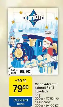 Tesco Orion Adventní kalendář bílá čokoláda, 85 g nabídka