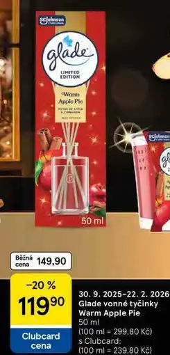 Tesco Glade vonné tyčinky Warm Apple Pie, 50 ml nabídka
