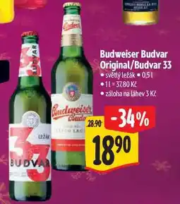 Albert Budweiser Budvar Original/Budvar 33 0,5 l nabídka