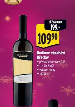 Albert Rodinné vinařství Břeclav 0,75 l nabídka