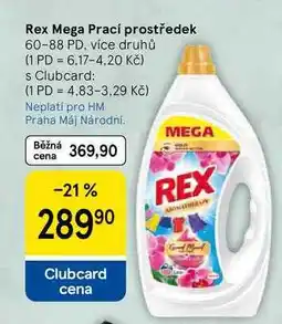 Tesco Rex Mega Prací prostředek, 60-88 PD, více druhů nabídka