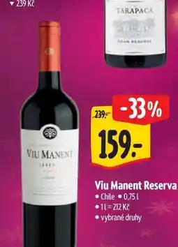 Albert Viu Manent Reserva 0,75 l nabídka