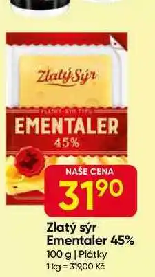 Hruška Zlatý Sýr Eidam 45% plátky 100g nabídka