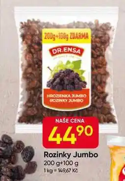 Hruška Rozinky Jumbo 200 g+100 g nabídka