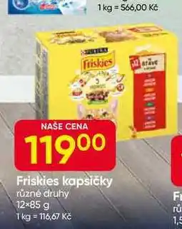Hruška Friskies kapsičky různé druhy 12×85 g nabídka