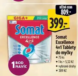 Albert Somat Excellence 4v1 Tablety do myčky 75 ks nabídka